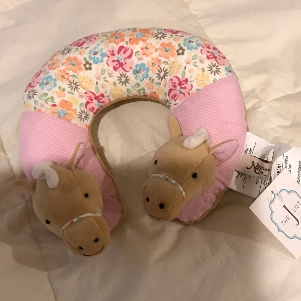 Madison Floral Pink Horse Neck Pillow